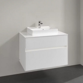 Тумба под раковину Villeroy & Boch Collaro 80х50 см с подсветкой МДФ глянцевый белый C069B0DH