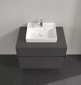 Тумба под раковину Villeroy & Boch Collaro 80х50 см с подсветкой МДФ глянцевый серый C069B0FP