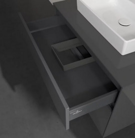 Тумба под раковину Villeroy & Boch Collaro 80х50 см с подсветкой МДФ глянцевый серый C069B0FP