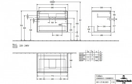 Тумба под раковину Villeroy & Boch Collaro 80х50 см с подсветкой МДФ глянцевый серый C069B0FP