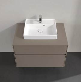 Тумба под раковину Villeroy & Boch Collaro 80х50 см с подсветкой ДСП трюфель серый C069B0VG