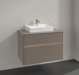 Тумба под раковину Villeroy & Boch Collaro 80х50 см с подсветкой ДСП трюфель серый C069B0VG