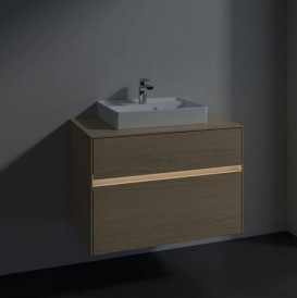 Тумба под раковину Villeroy & Boch Collaro 80х50 см с подсветкой ДСП северный дуб C069B0VJ