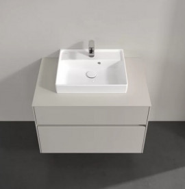 Тумба під раковину Villeroy & Boch Collaro 80х50 см із підсвічуванням ДСП м'який сірий C069B0VK