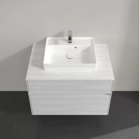 Тумба под раковину Villeroy & Boch Collaro 80х50 см с подсветкой ДСП белое дерево C069B0E8