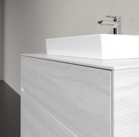 Тумба под раковину Villeroy & Boch Collaro 80х50 см с подсветкой ДСП белое дерево C069B0E8