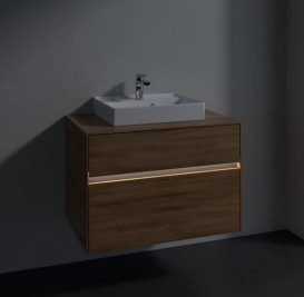 Тумба під раковину Villeroy & Boch Collaro 80х50 см з підсвічуванням дуб канзас C069B0RH