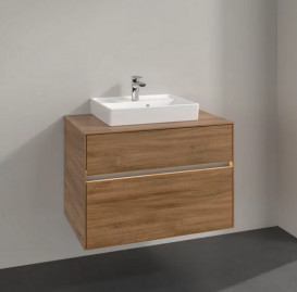 Тумба під раковину Villeroy & Boch Collaro 80х50 см з підсвічуванням дуб канзас C069B0RH
