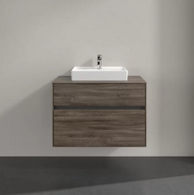 Тумба под раковину Villeroy & Boch Collaro 80х50 см с подсветкой ДСП каменный дуб C069B0RK