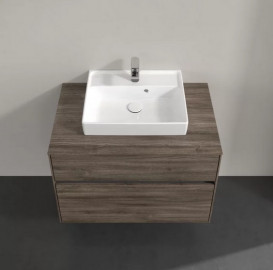 Тумба под раковину Villeroy & Boch Collaro 80х50 см с подсветкой ДСП каменный дуб C069B0RK