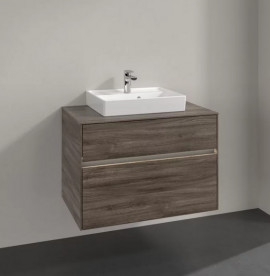 Тумба под раковину Villeroy & Boch Collaro 80х50 см с подсветкой ДСП каменный дуб C069B0RK