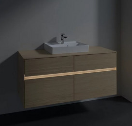 Тумба під раковину Villeroy & Boch Collaro 120х50 см із підсвічуванням ДСП північний дуб C070B0VJ