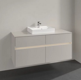 Тумба під раковину Villeroy & Boch Collaro 120х50 см із підсвічуванням ДСП м'який сірий C070B0VK