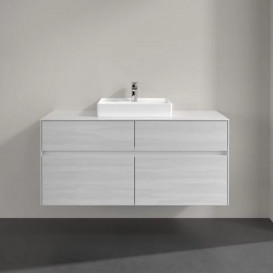 Тумба под раковину Villeroy & Boch Collaro 120х50 см с подсветкой ДСП белое дерево C070B0E8