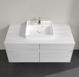 Тумба под раковину Villeroy & Boch Collaro 120х50 см с подсветкой ДСП белое дерево C070B0E8