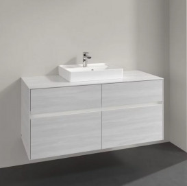 Тумба под раковину Villeroy & Boch Collaro 120х50 см с подсветкой ДСП белое дерево C070B0E8