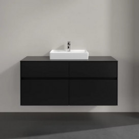 Тумба під раковину Villeroy & Boch Collaro 120х50 см із підсвічуванням МДФ чорний матовий лак C070B0PD