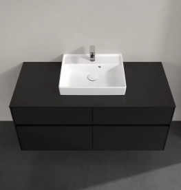 Тумба під раковину Villeroy & Boch Collaro 120х50 см із підсвічуванням МДФ чорний матовий лак C070B0PD
