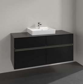 Тумба під раковину Villeroy & Boch Collaro 120х50 см із підсвічуванням МДФ чорний матовий лак C070B0PD