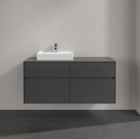 Тумба под раковину Villeroy & Boch Collaro 120х50 см с подсветкой МДФ глянцевый серый C071B0FP