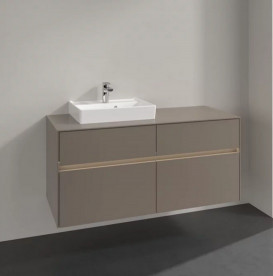 Тумба под раковину Villeroy & Boch Collaro 120х50 см с подсветкой ДСП трюфель серый C071B0VG