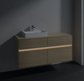 Тумба под раковину Villeroy & Boch Collaro 120х50 см с подсветкой ДСП северный дуб C071B0VJ
