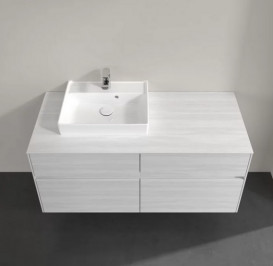 Тумба под раковину Villeroy & Boch Collaro 120х50 см с подсветкой ДСП белое дерево C071B0E8