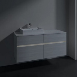 Тумба под раковину Villeroy & Boch Collaro 120х50 см с подсветкой ДСП белое дерево C071B0E8