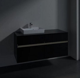 Тумба під раковину Villeroy & Boch Collaro 120х50 см із підсвічуванням МДФ чорний матовий лак C071B0PD
