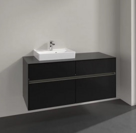 Тумба під раковину Villeroy & Boch Collaro 120х50 см із підсвічуванням МДФ чорний матовий лак C071B0PD