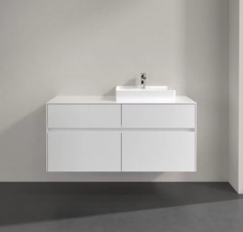 Тумба под раковину Villeroy & Boch Collaro 120х50 см с подсветкой МДФ глянцевый белый C072B0DH