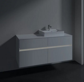 Тумба под раковину Villeroy & Boch Collaro 120х50 см с подсветкой МДФ глянцевый белый C072B0DH