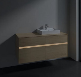 Тумба под раковину Villeroy & Boch Collaro 120х50 см с подсветкой ДСП северный дуб C072B0VJ