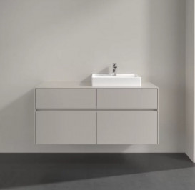 Тумба под раковину Villeroy & Boch Collaro 120х50 см с подсветкой ДСП мягкий серый C072B0VK