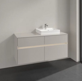 Тумба под раковину Villeroy & Boch Collaro 120х50 см с подсветкой ДСП мягкий серый C072B0VK