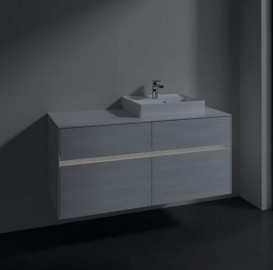 Тумба под раковину Villeroy & Boch Collaro 120х50 см с подсветкой ДСП белое дерево C072B0E8