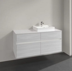 Тумба под раковину Villeroy & Boch Collaro 120х50 см с подсветкой ДСП белое дерево C072B0E8