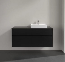 Тумба под раковину Villeroy & Boch Collaro 120х50 см с подсветкой МДФ черный матовый лак C072B0PD