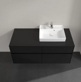 Тумба под раковину Villeroy & Boch Collaro 120х50 см с подсветкой МДФ черный матовый лак C072B0PD