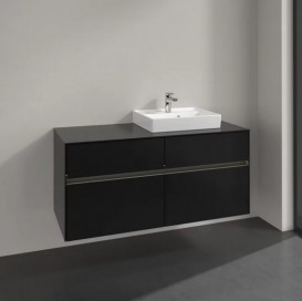 Тумба под раковину Villeroy & Boch Collaro 120х50 см с подсветкой МДФ черный матовый лак C072B0PD