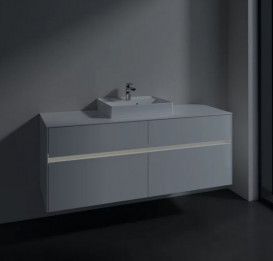 Тумба под раковину Villeroy & Boch Collaro 140х50 см с подсветкой МДФ глянцевый белый C073B0DH