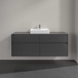 Тумба под раковину Villeroy & Boch Collaro 140х50 см с подсветкой МДФ глянцевый серый C073B0FP
