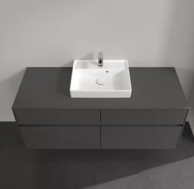 Тумба под раковину Villeroy & Boch Collaro 140х50 см с подсветкой МДФ глянцевый серый C073B0FP