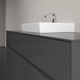 Тумба под раковину Villeroy & Boch Collaro 140х50 см с подсветкой МДФ глянцевый серый C073B0FP