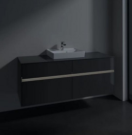 Тумба под раковину Villeroy & Boch Collaro 140х50 см с подсветкой МДФ глянцевый серый C073B0FP