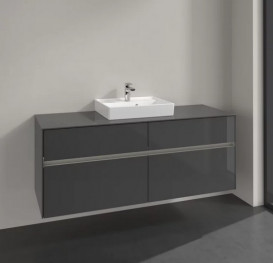 Тумба под раковину Villeroy & Boch Collaro 140х50 см с подсветкой МДФ глянцевый серый C073B0FP