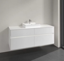 Тумба под раковину Villeroy & Boch Collaro 140х50 см с подсветкой ДСП матовый белый C073B0MS