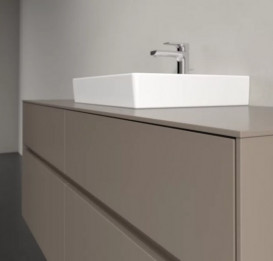 Тумба под раковину Villeroy & Boch Collaro 140х50 см с подсветкой ДСП трюфель серый C073B0VG