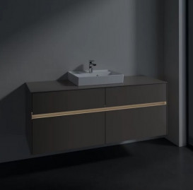 Тумба под раковину Villeroy & Boch Collaro 140х50 см с подсветкой ДСП трюфель серый C073B0VG