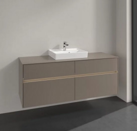 Тумба под раковину Villeroy & Boch Collaro 140х50 см с подсветкой ДСП трюфель серый C073B0VG